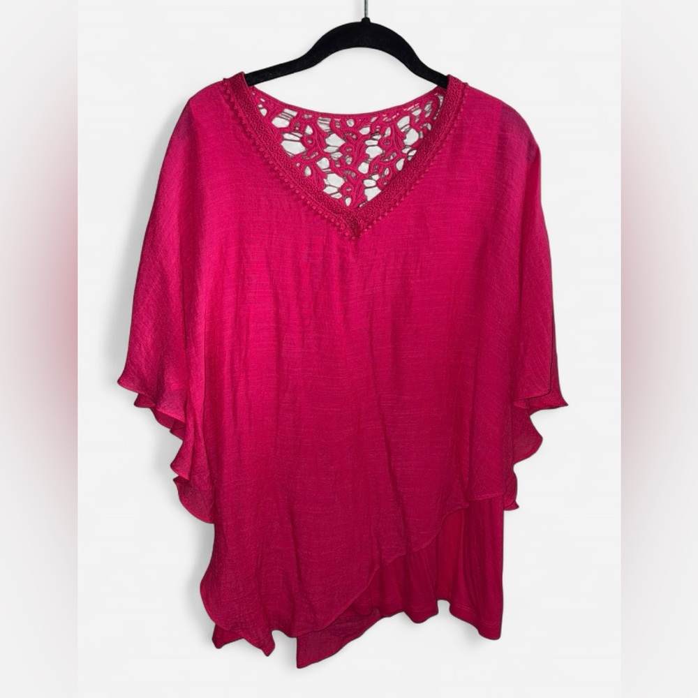 Apt. 9 Hot Pink poncho blouse